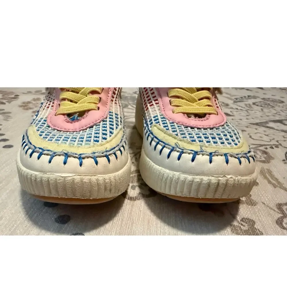 Lucky Step Pastel Multi-Color Mesh Platform Sneakers - Kid's Size 1